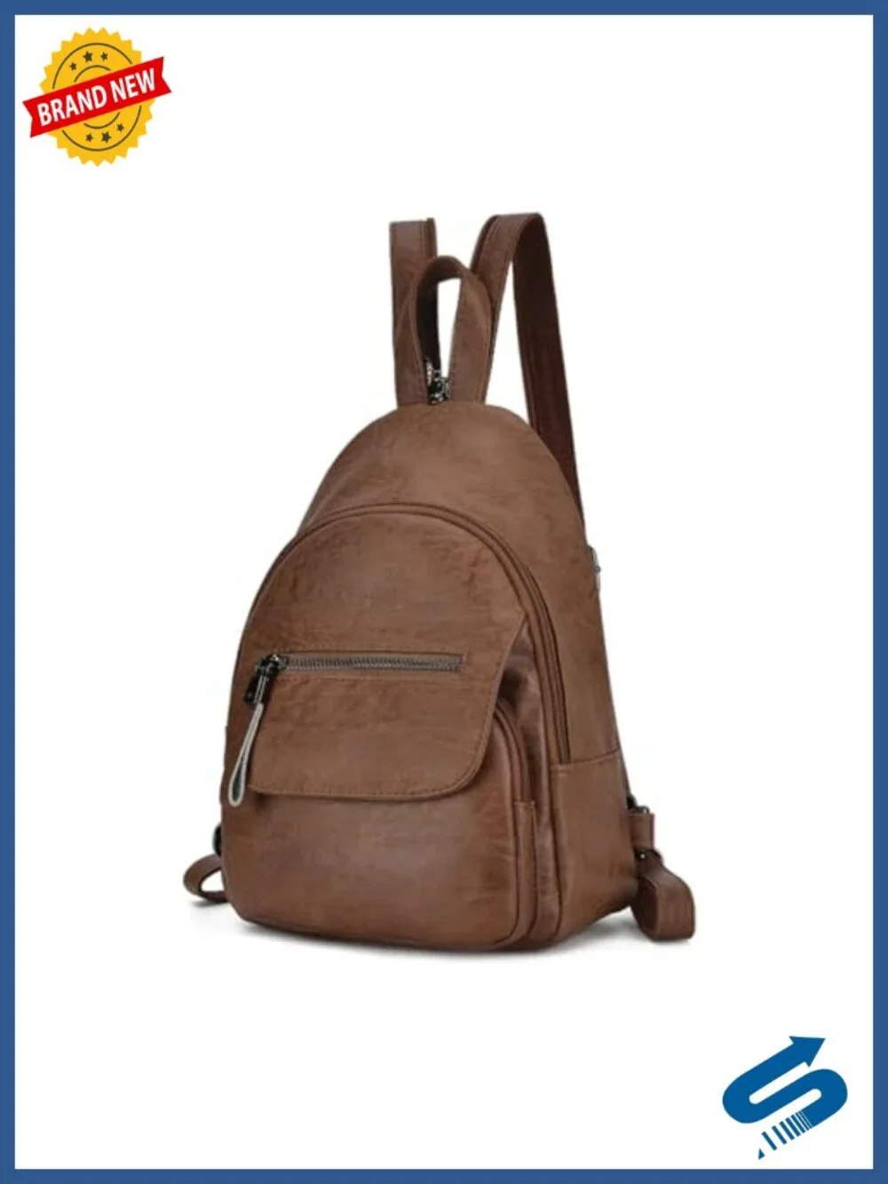 Convertible Faux Leather Sling Backpack Purse for Women, Anti-Theft with